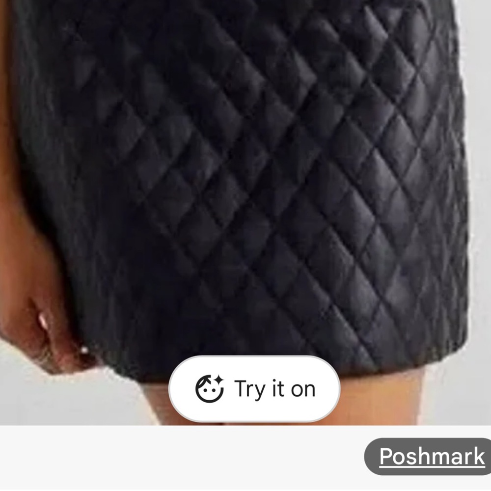 Blank NYC “Meet Cute” Quilted Diamond Faux Leather Mini Skirt.